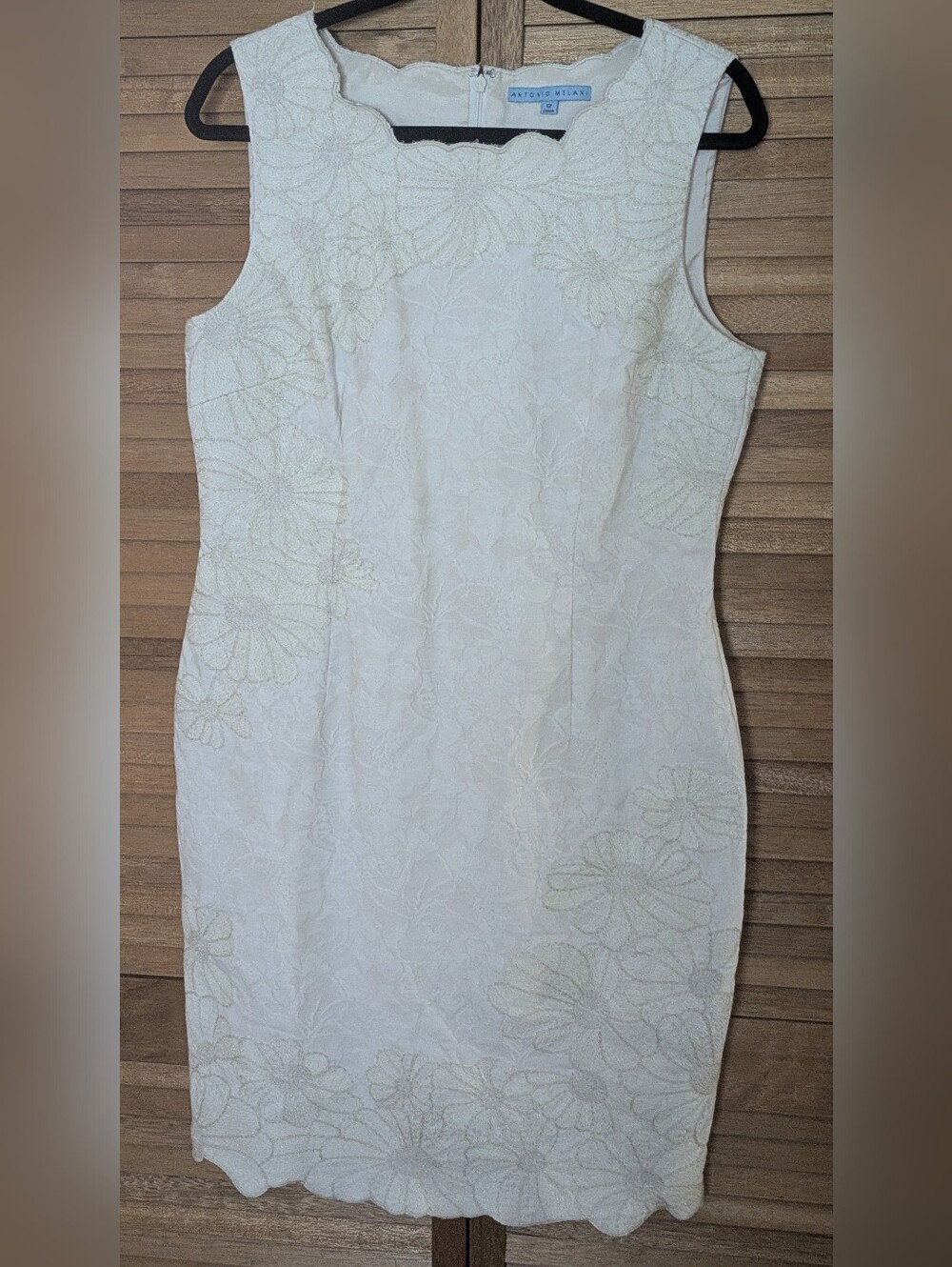 🔥SALE🔥Antonio Melani White Floral Lace Sheath Dress - Picture 6 of 13